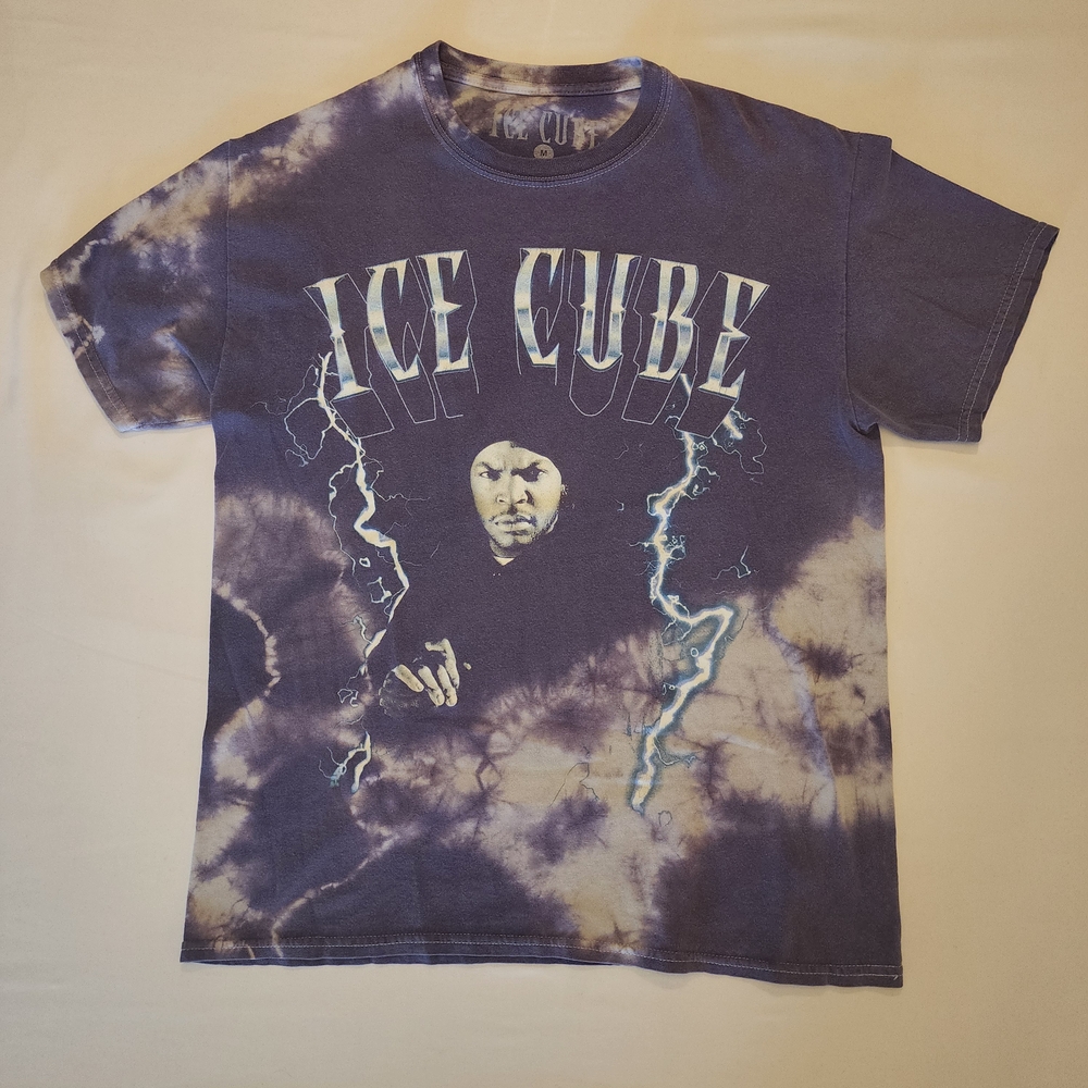 Ice Cube Graphic Tie-Dye T-Shirt - Blue
